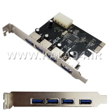 کارت PCI / افزایش پورت USB 3.0 / سرعت بسیار بالا / 4 پورت / اینترنال / کیفیت عالی